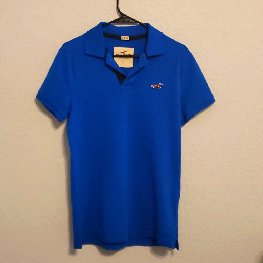 Hollister Polo Shirt, Blue, Small